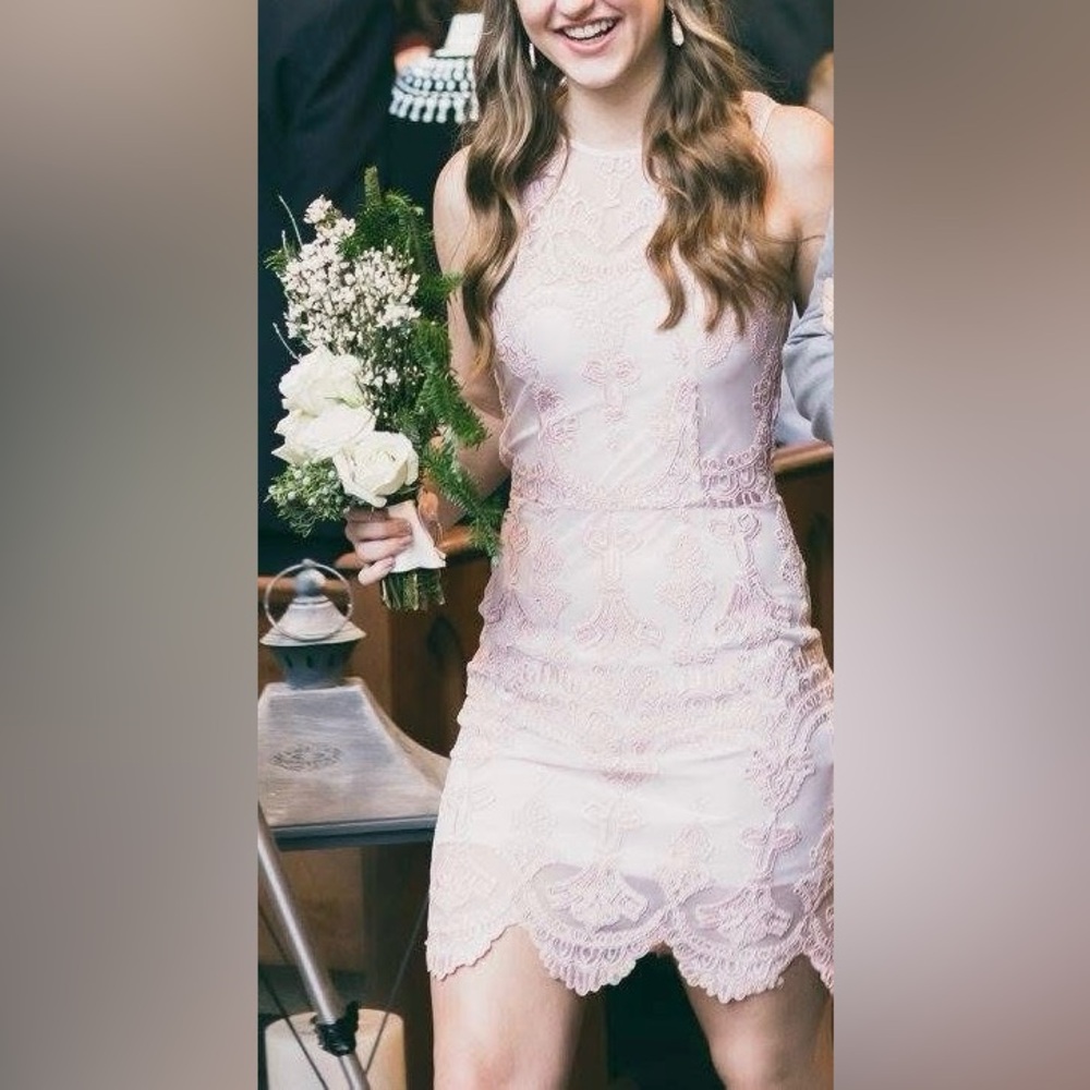 H&M Blush Lace Wedding Dress